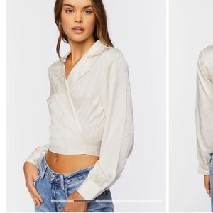 Jacquard Wrap Crop Top